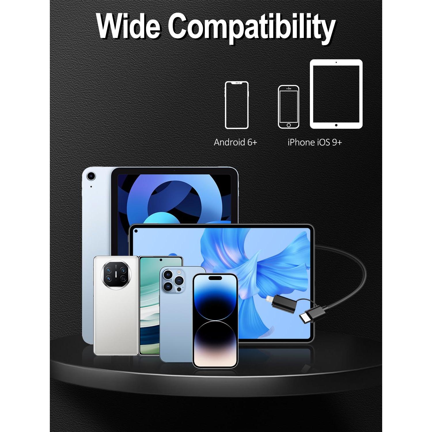 Cámara Endoscópica Doble Lente Ferdiiz 1920P HD 5m IP67