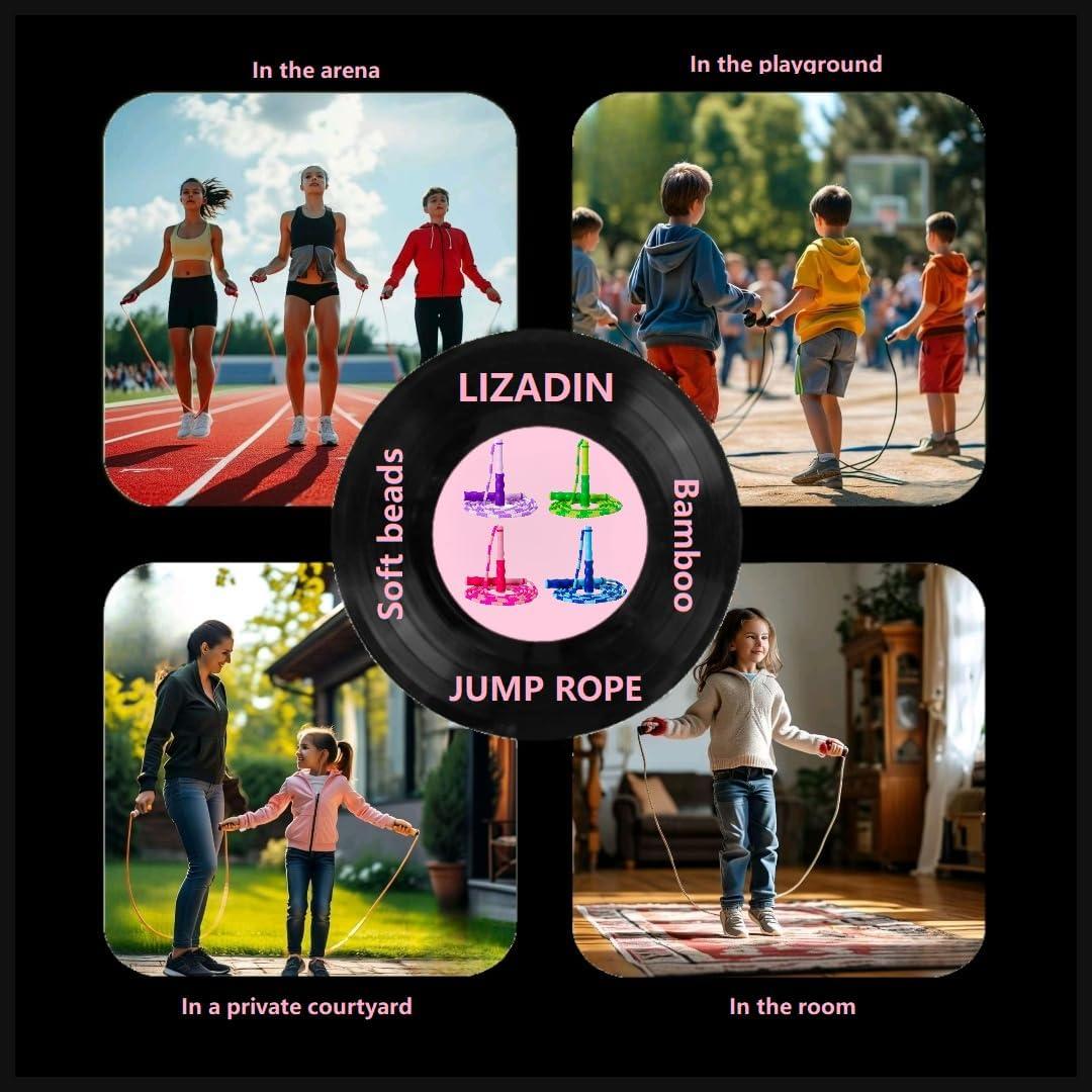 Cuerda de Saltar LIZADIN Ajustable 2.8m con Perlas Suaves