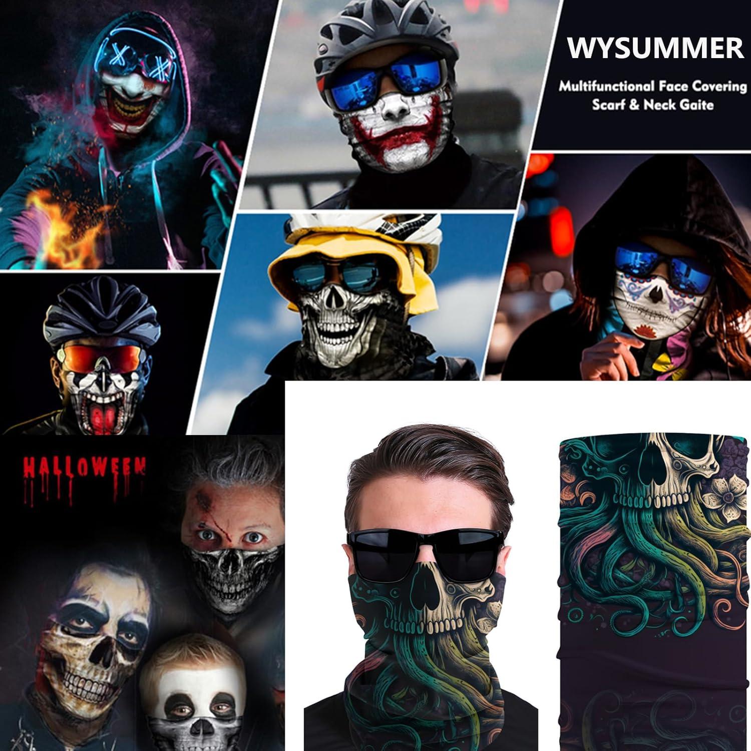 8 Piezas Bufandas Multifuncionales Negras para Adultos