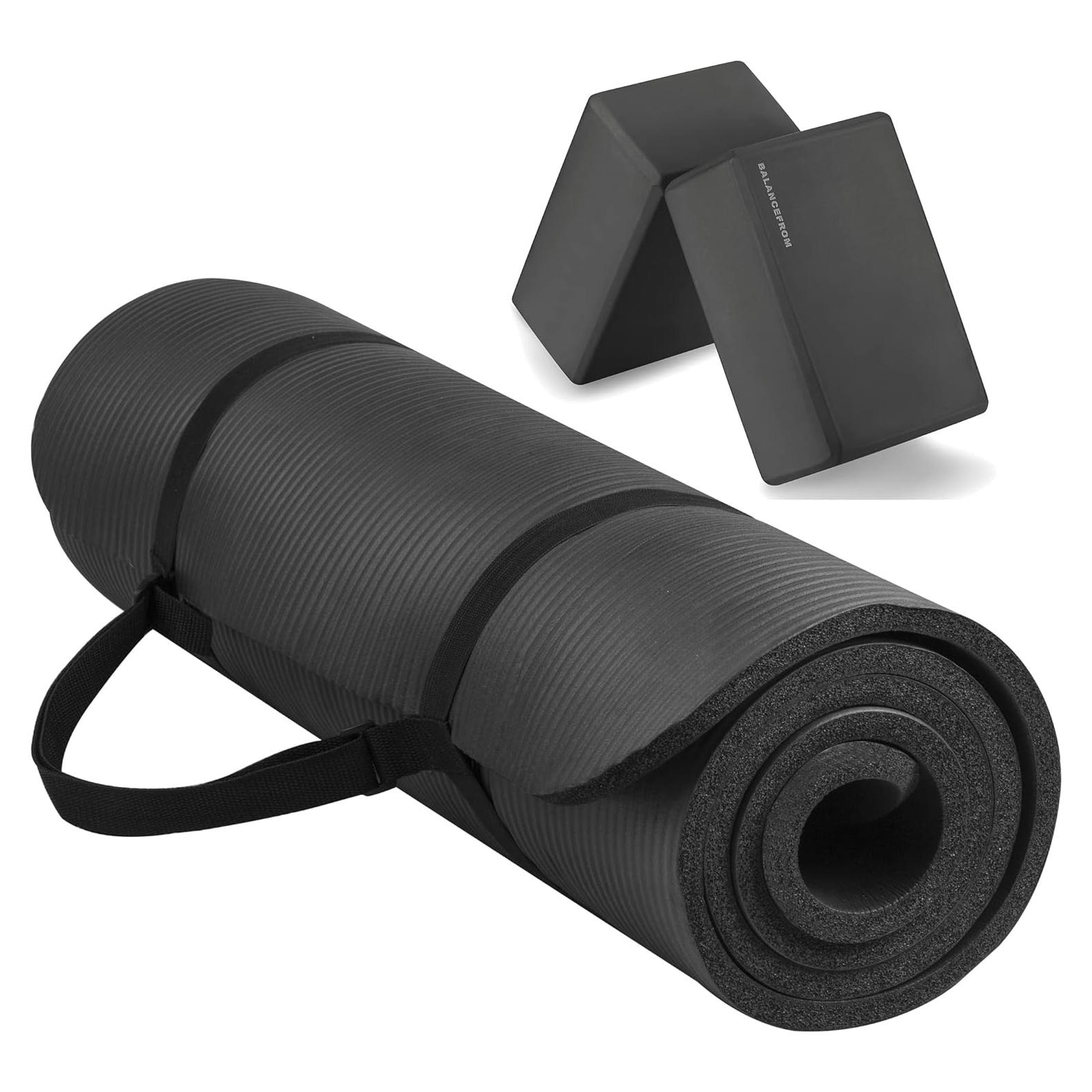 Alfombrilla de Yoga Fitvids Antidesgarro 1.27 cm Negra