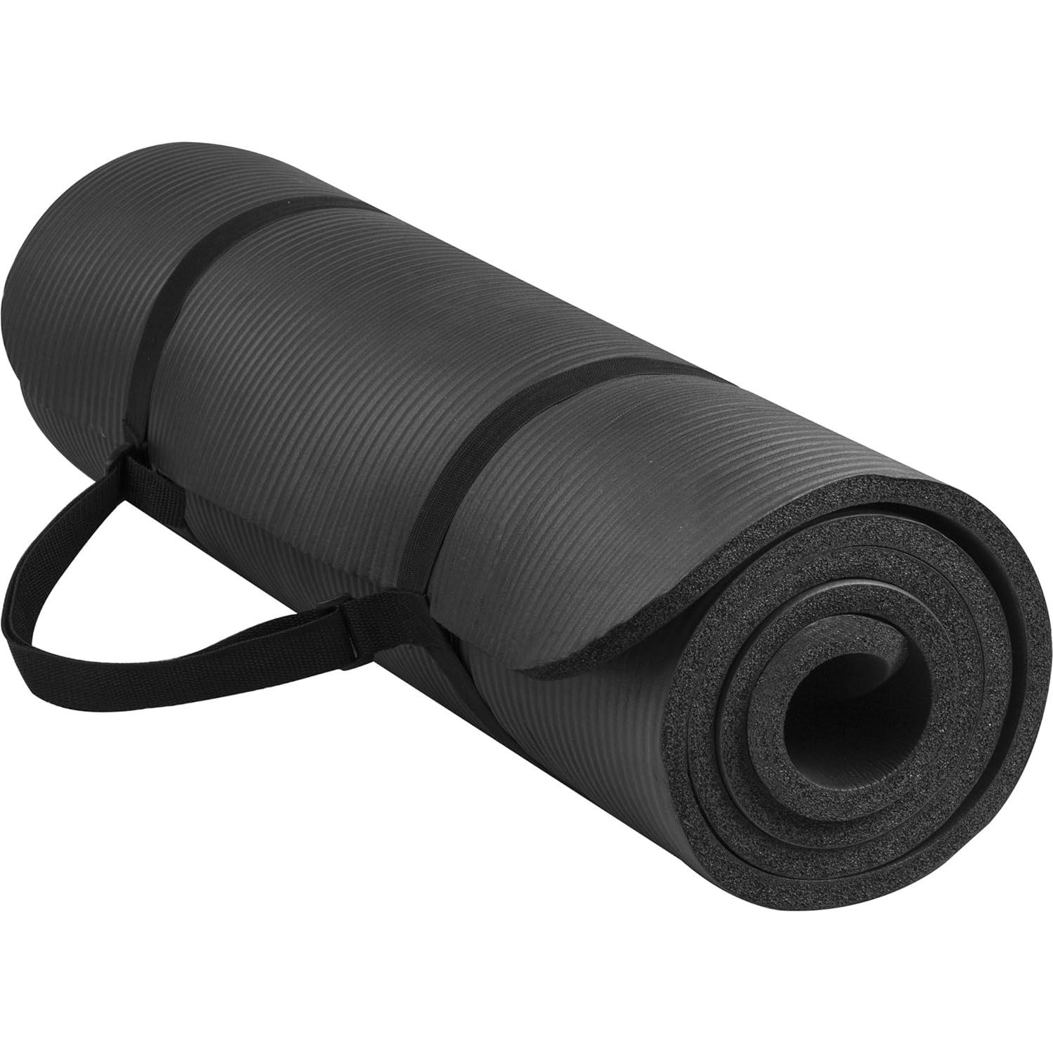 Alfombrilla de Yoga Fitvids Antidesgarro 1.27 cm Negra