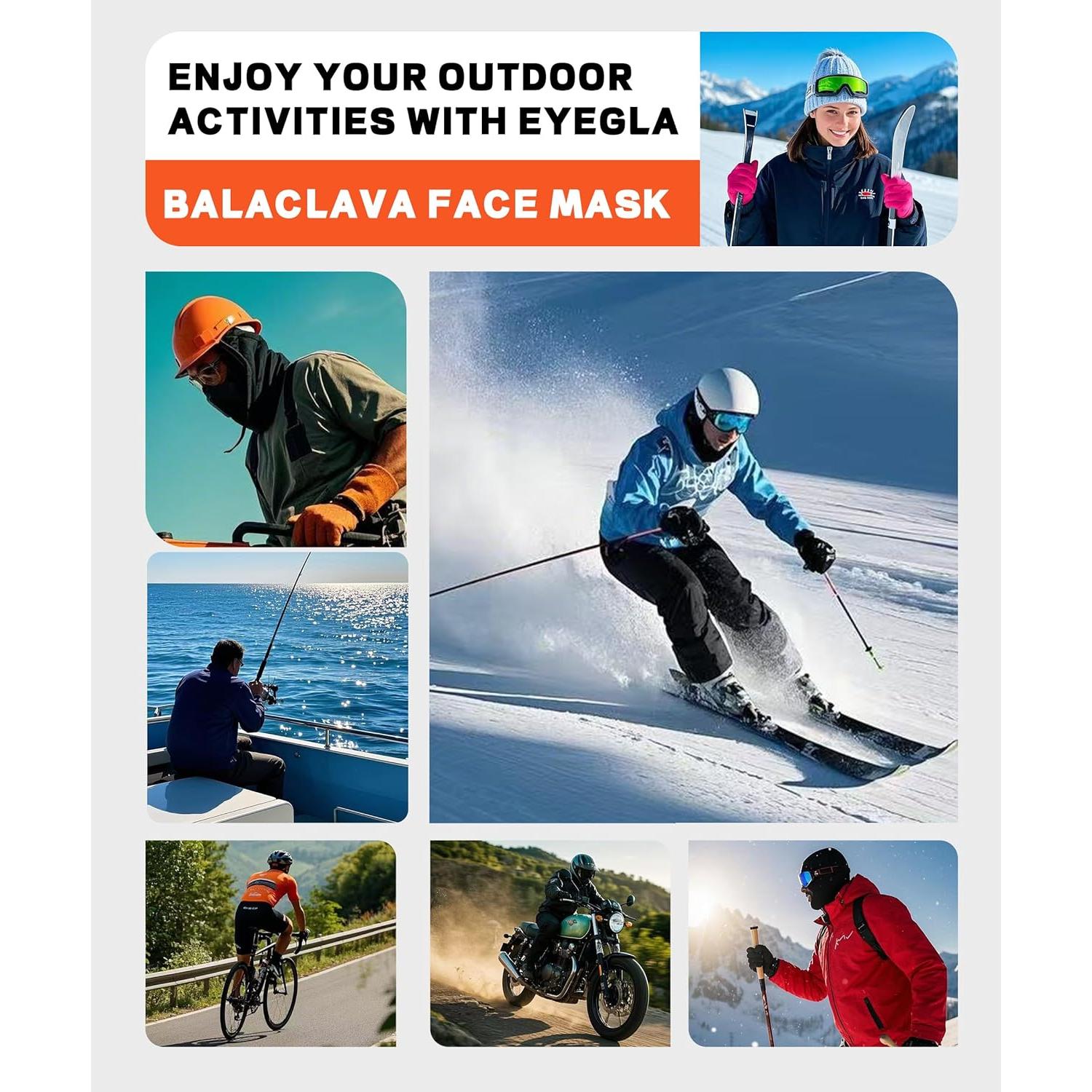 Máscara Balaclava Negra para Esquí y Motociclismo Unisex