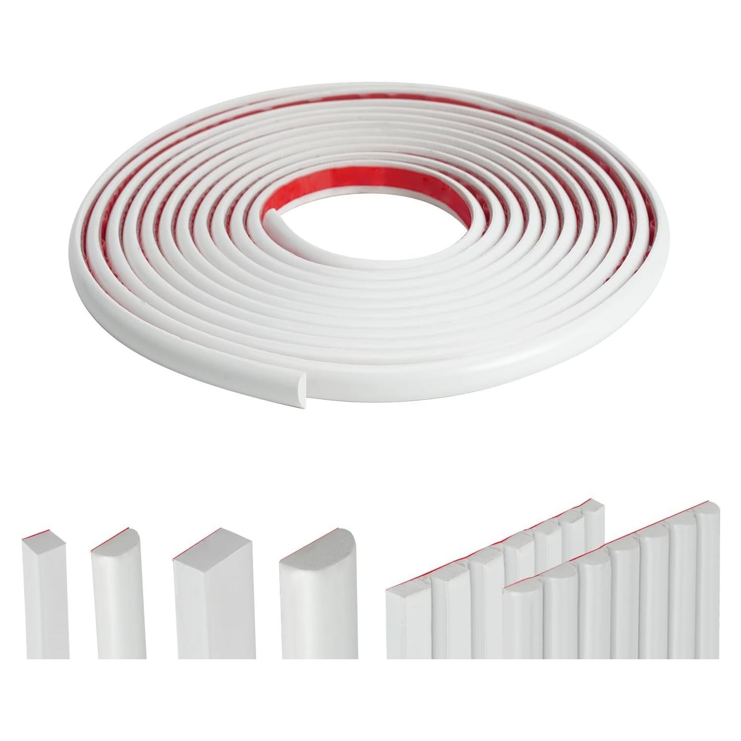 Moldura Flexible Autoadhesiva PVC Blanca 0.39CM x 3.05M