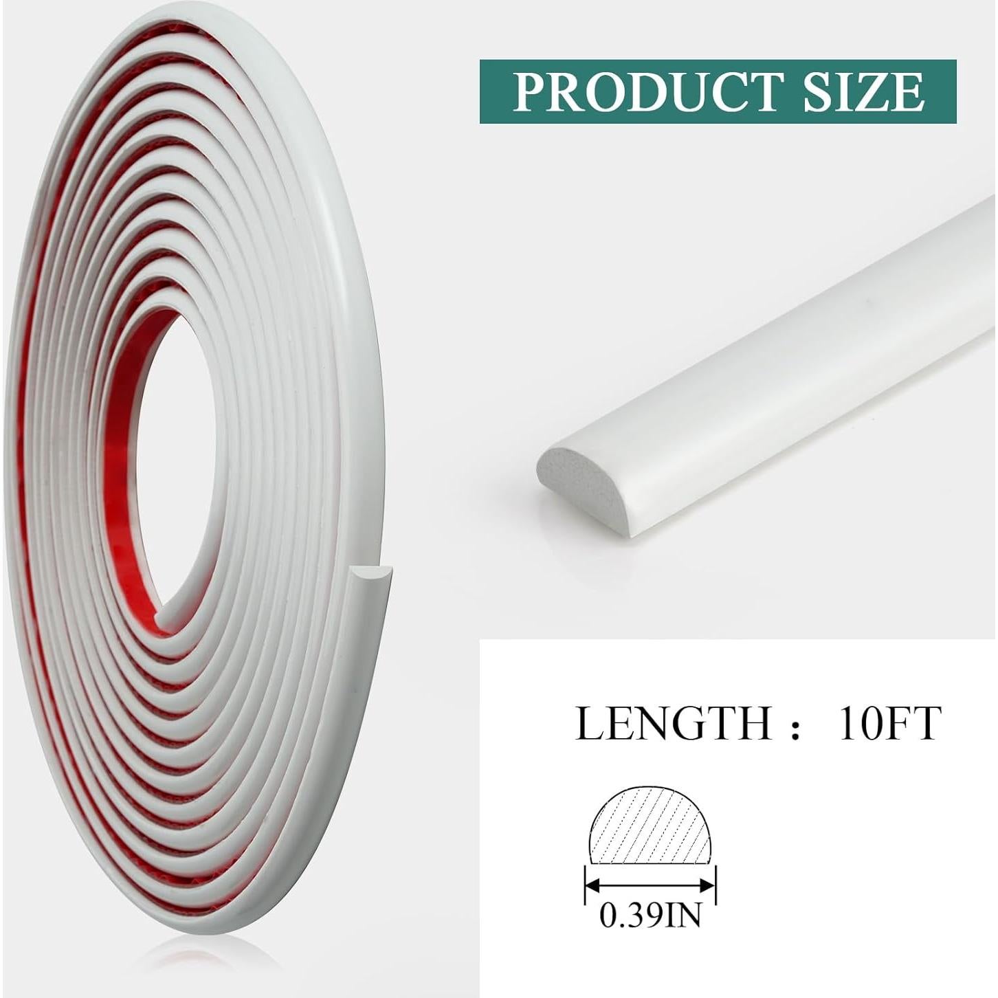 Moldura Flexible Autoadhesiva PVC Blanca 0.39CM x 3.05M