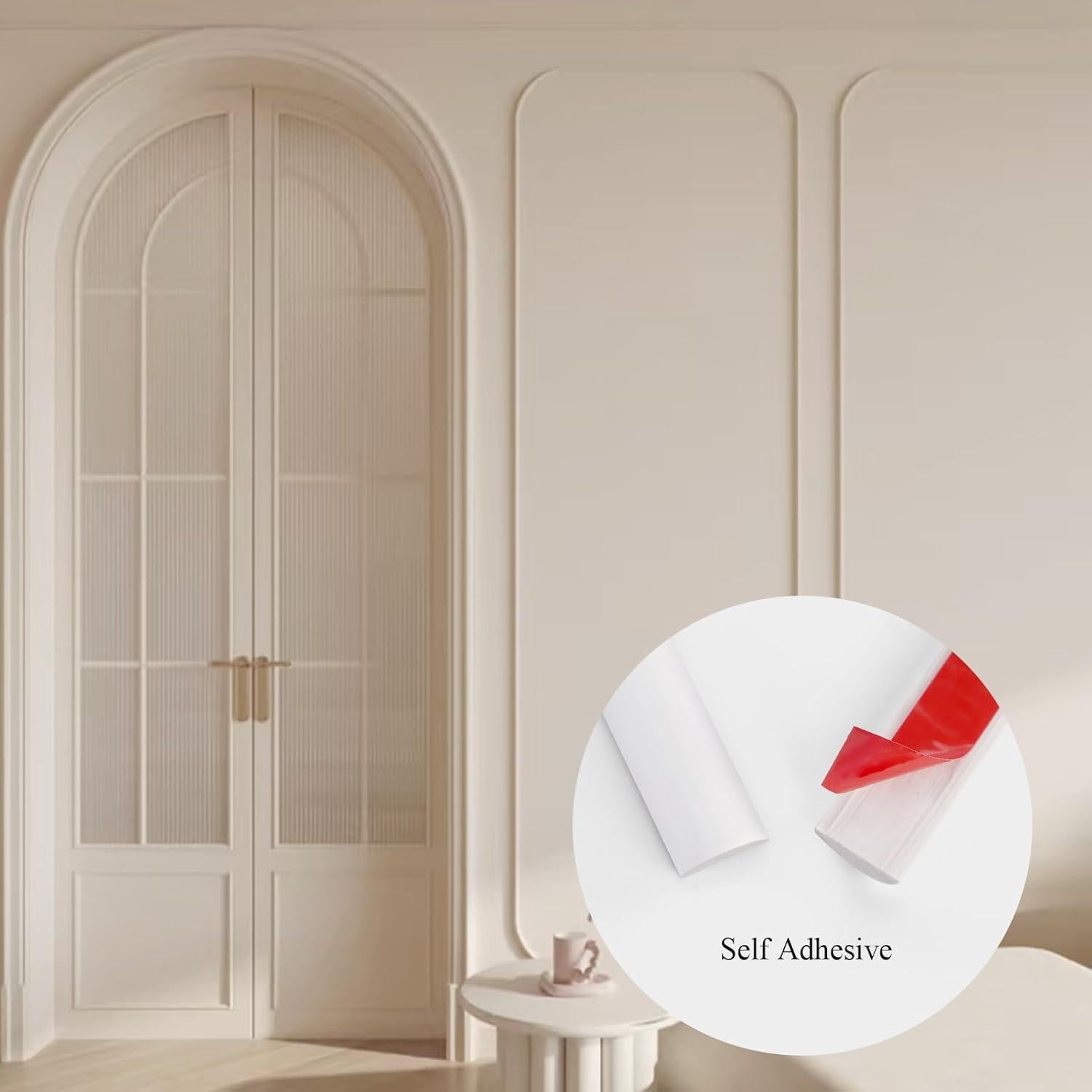 Moldura Flexible Autoadhesiva PVC Blanca 0.39CM x 3.05M