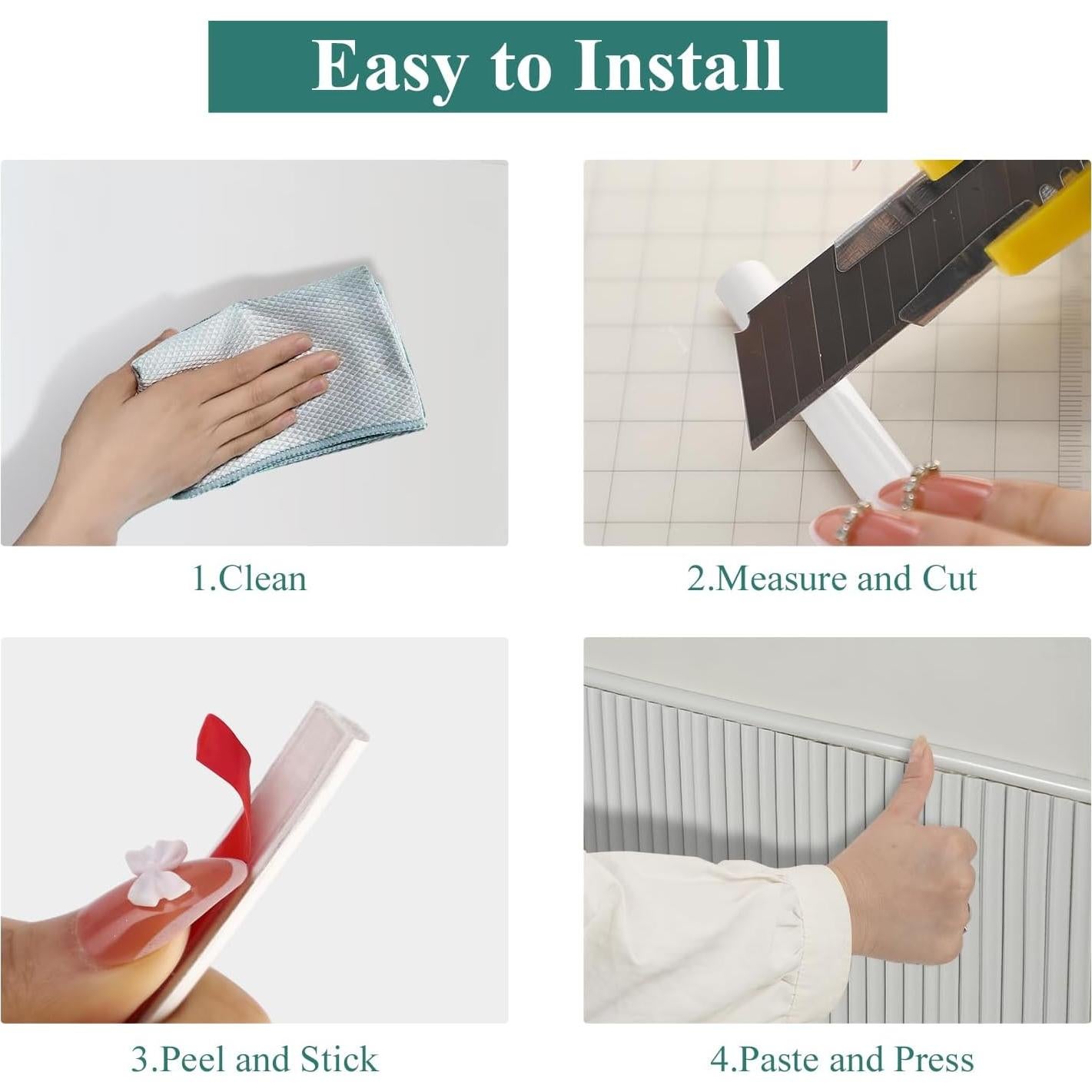 Moldura Flexible Autoadhesiva PVC Blanca 0.39CM x 3.05M