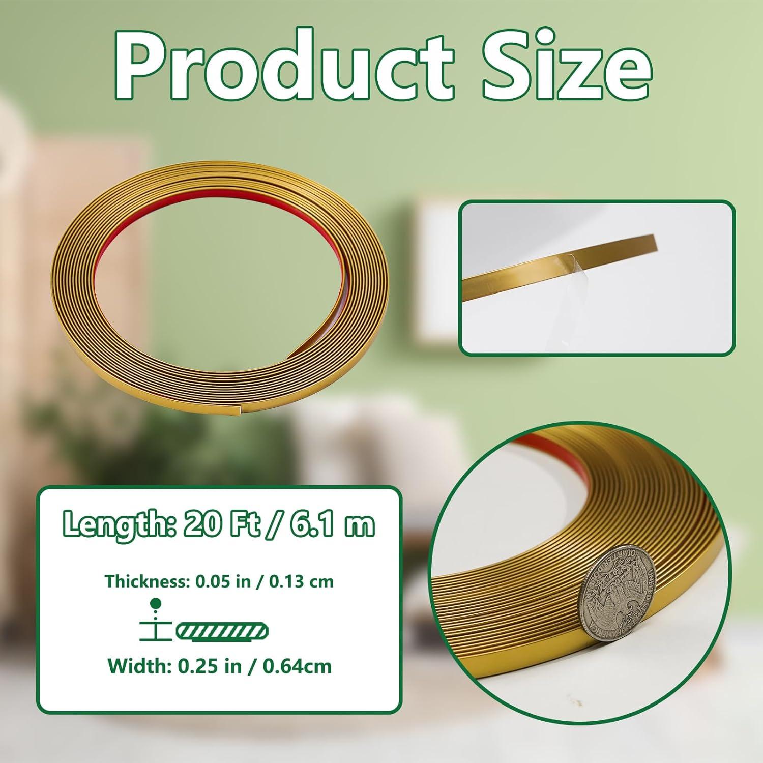 Moldura Autoadhesiva Flexible 20ft Oro Mate JSIWOTH