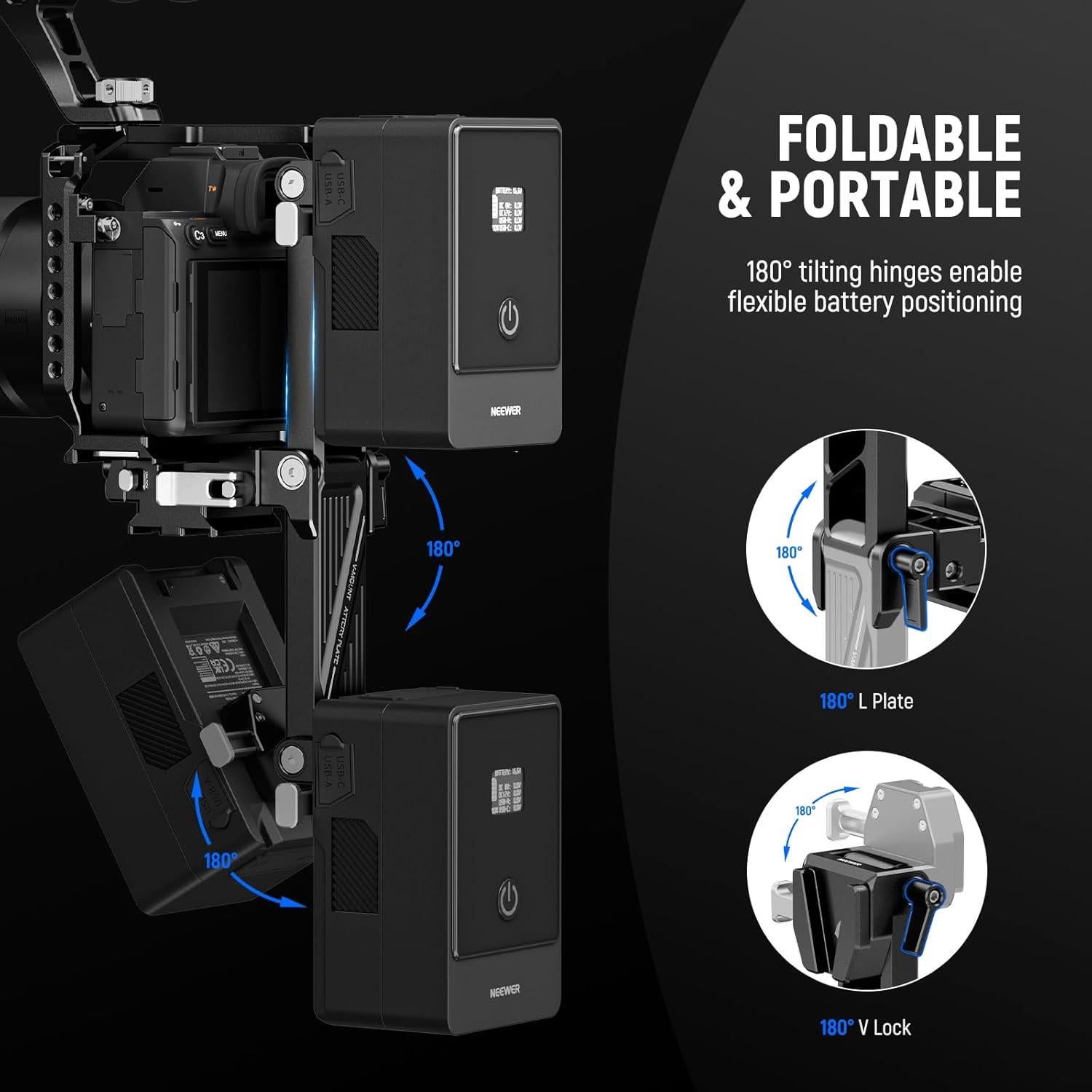Placa de Batería V Plegable NEEWER PS013 para Trípode Gimbal
