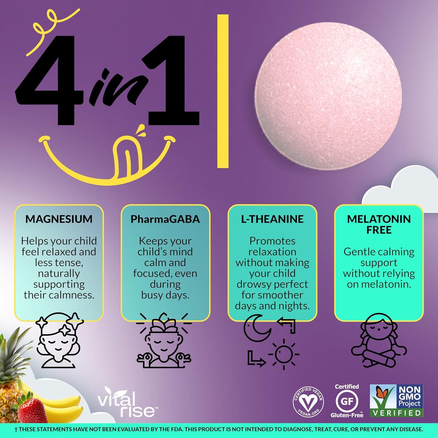 Chicles Calmantes para Niños Vital Rise - 30 Unidades, Sin Azúcar