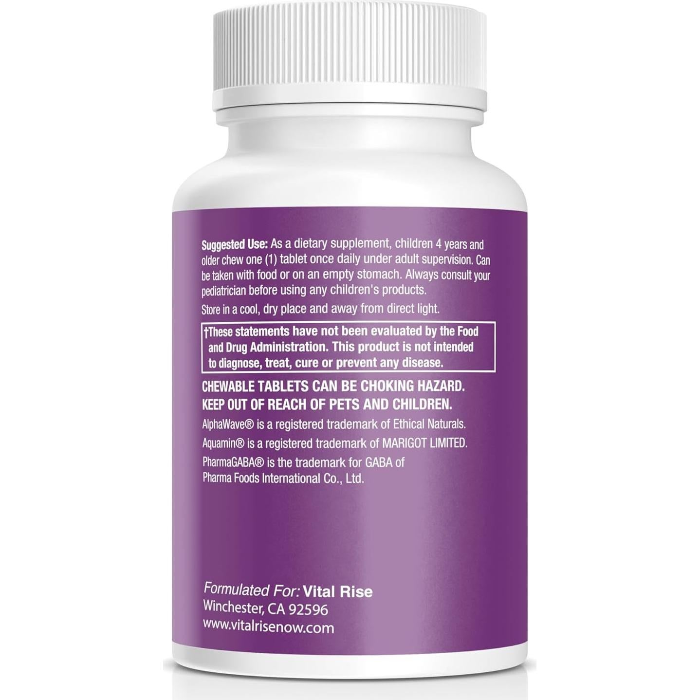 Chicles Calmantes para Niños Vital Rise - 30 Unidades, Sin Azúcar