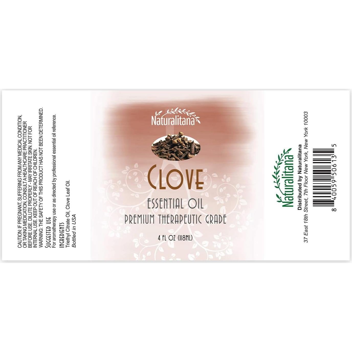 Aceite Esencial de Clavo Naturalitana 118 ml para Aromaterapia