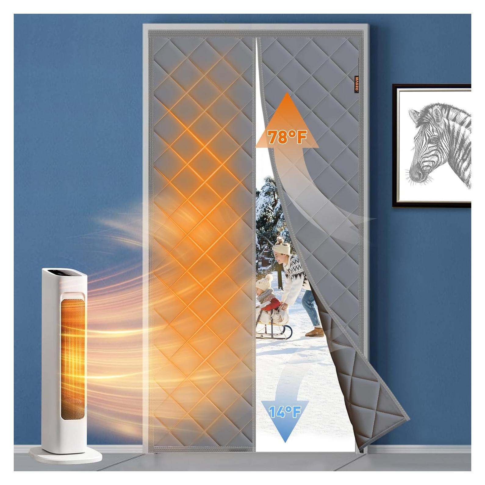 Cortina de Puerta Aislante Magnética MAGZO 81x203 cm Marrón