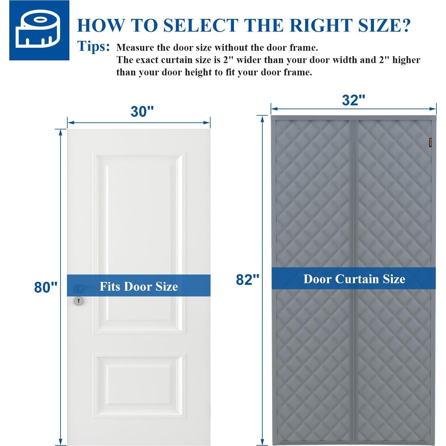 Cortina de Puerta Aislante Magnética MAGZO 81x203 cm Marrón