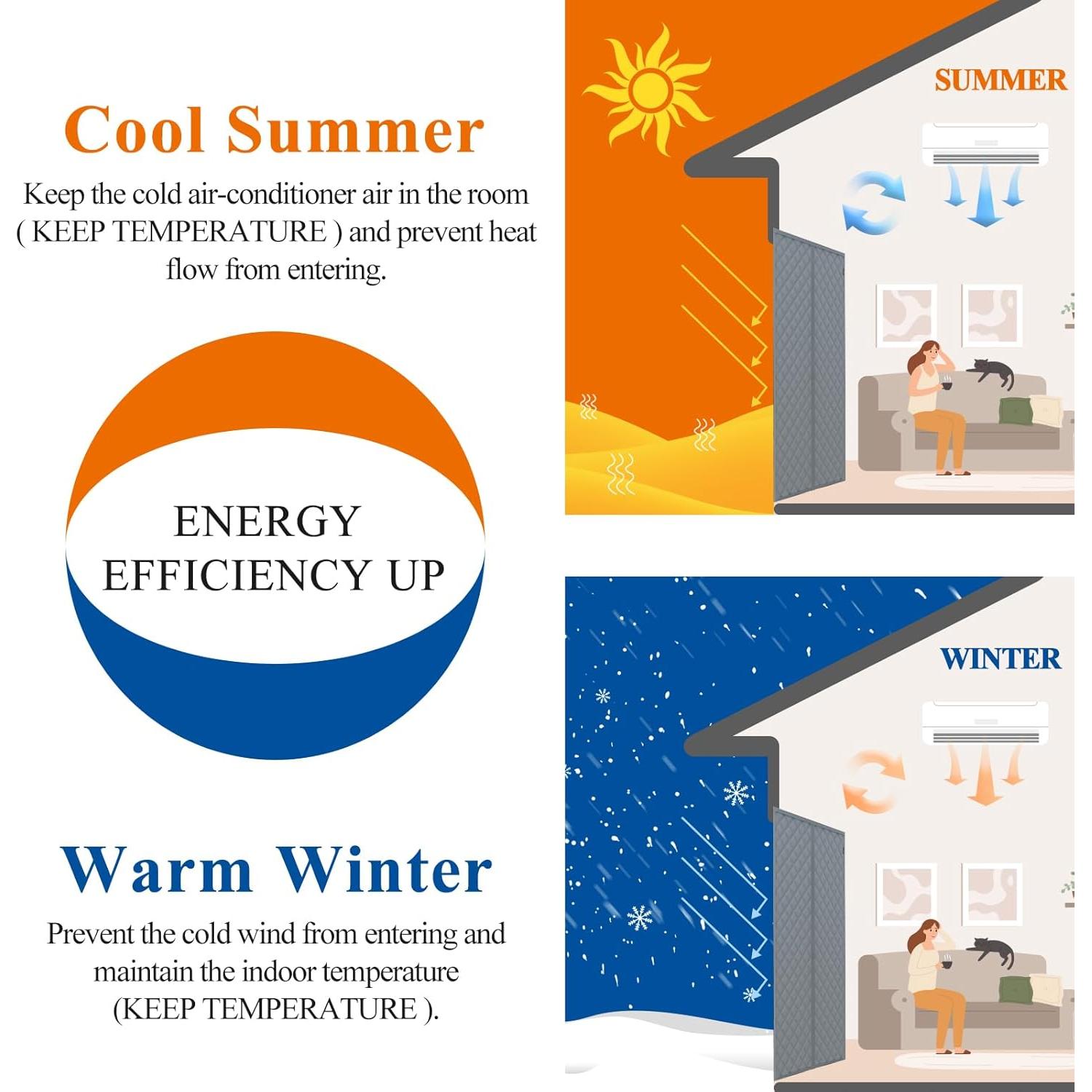 Cortina de Puerta Aislante Magnética MAGZO 81x203 cm Marrón