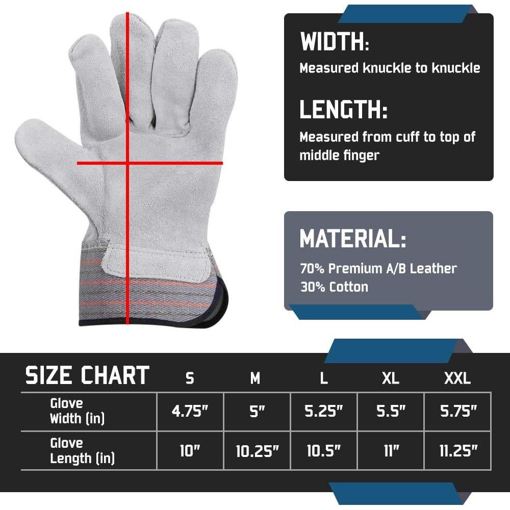 Guantes de Trabajo Glove Station Cuero Vacuno Extra Grande