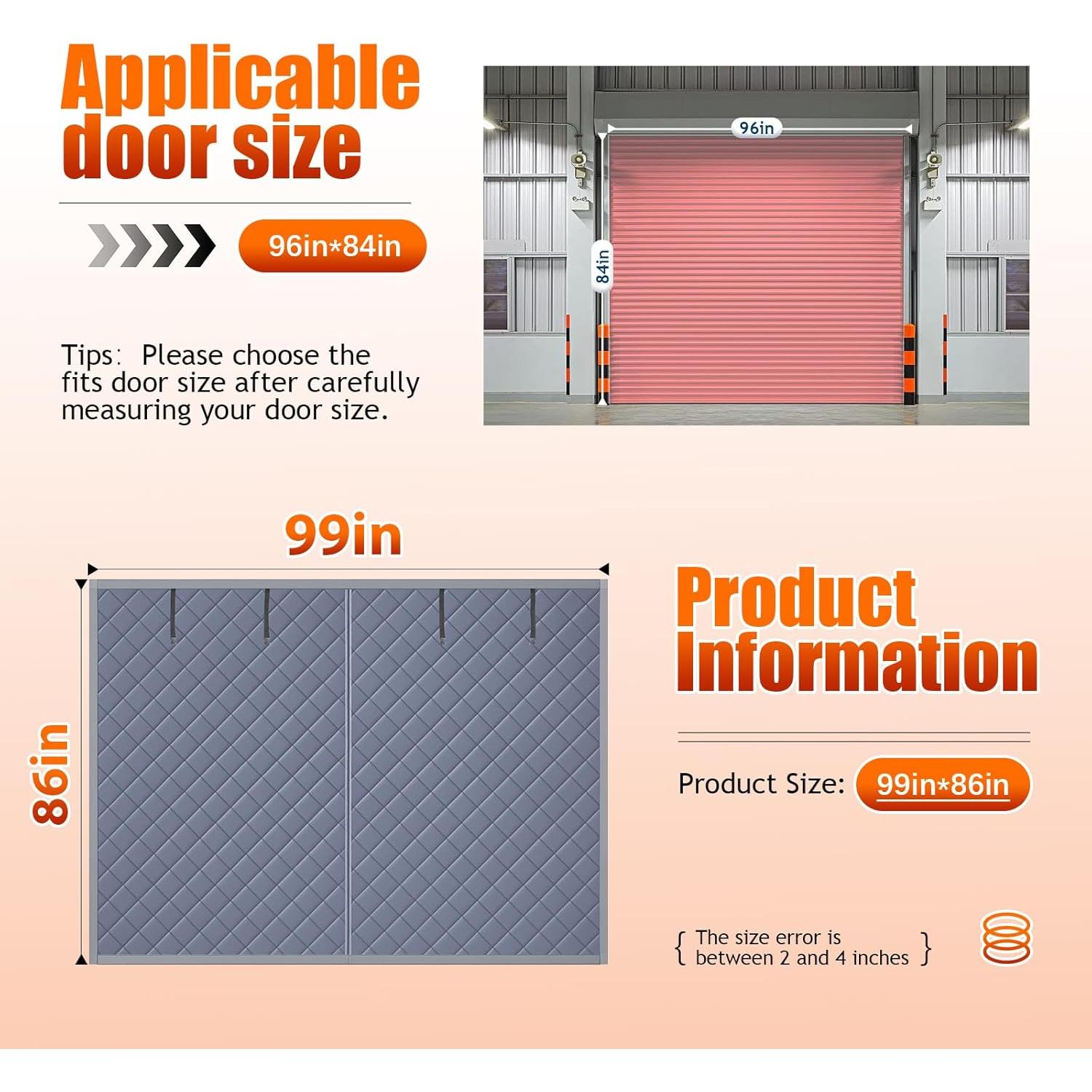 Cortina Aislante para Puerta de Garaje ABVRUN 2.44x2.13m