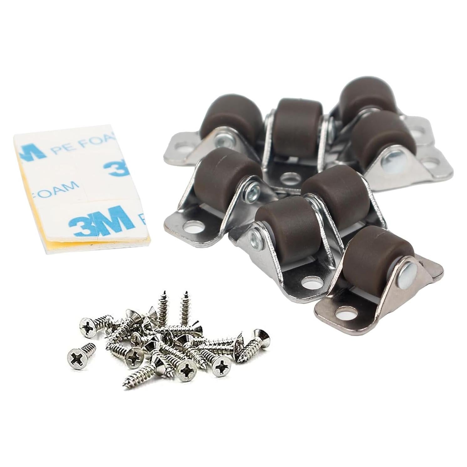 Ruedas Mini Caster WANLIAN 1.3 cm Adhesivo Paquete de 8