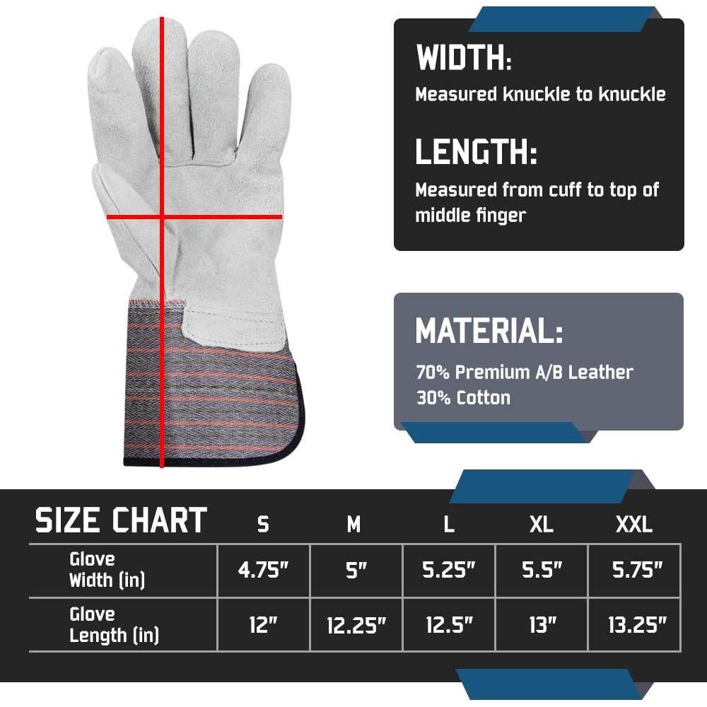 Guantes de Trabajo Glove Station Cuero Vacuno Medianos