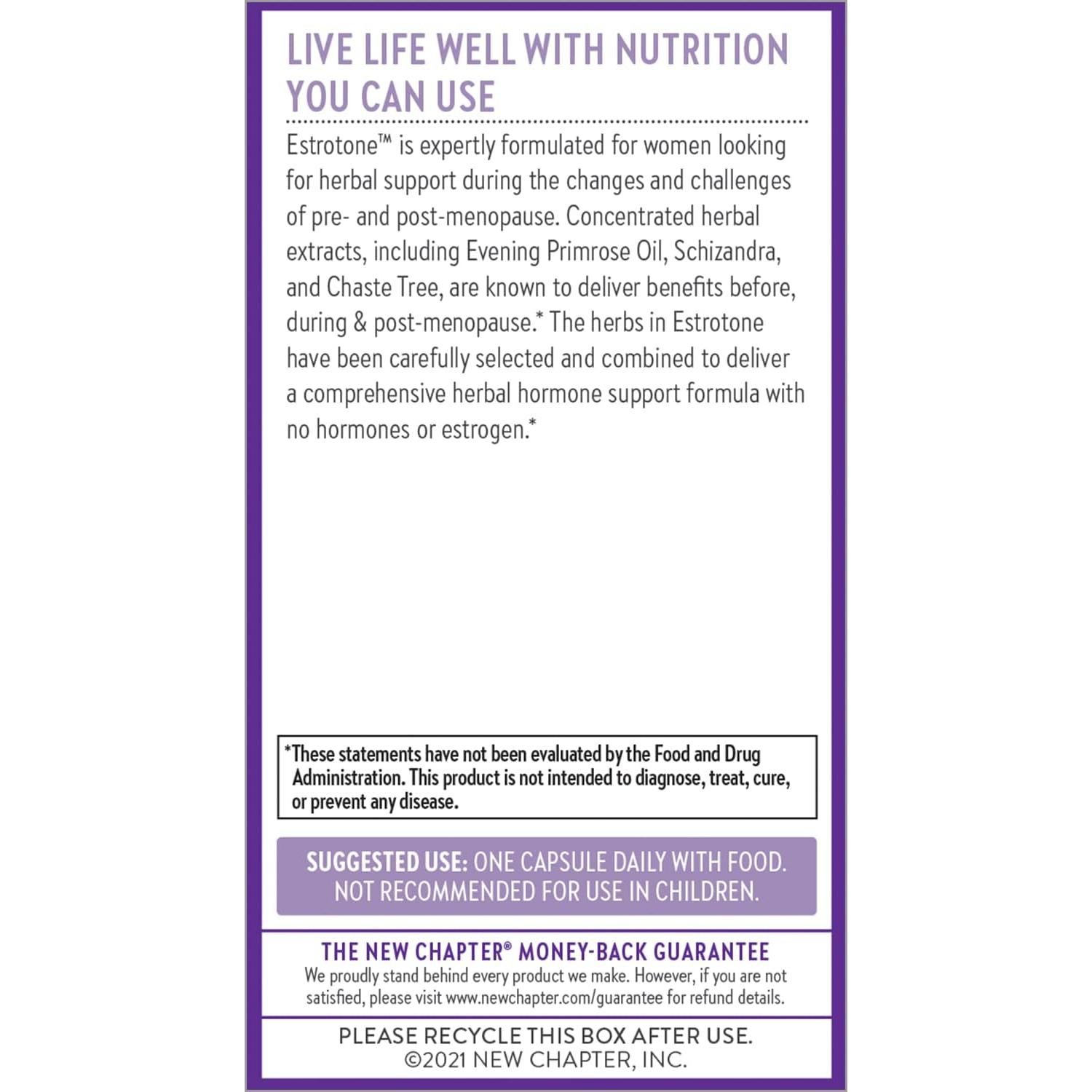 Suplemento Menopausia New Chapter 30 Cápsulas Vegetarianas