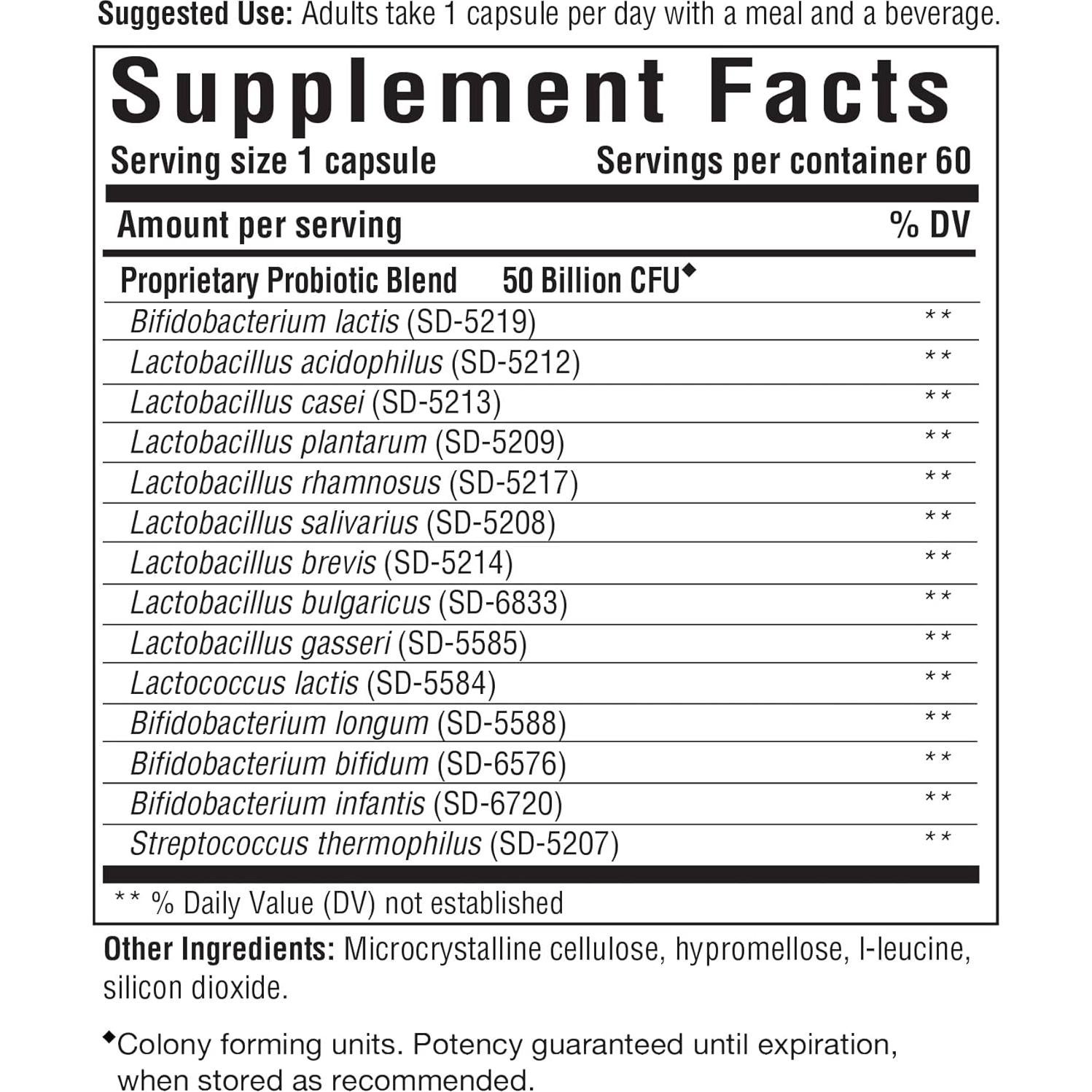 Suplemento Probiotico Innate Response Flora 120 Cápsulas 50 Mil Millones UFC