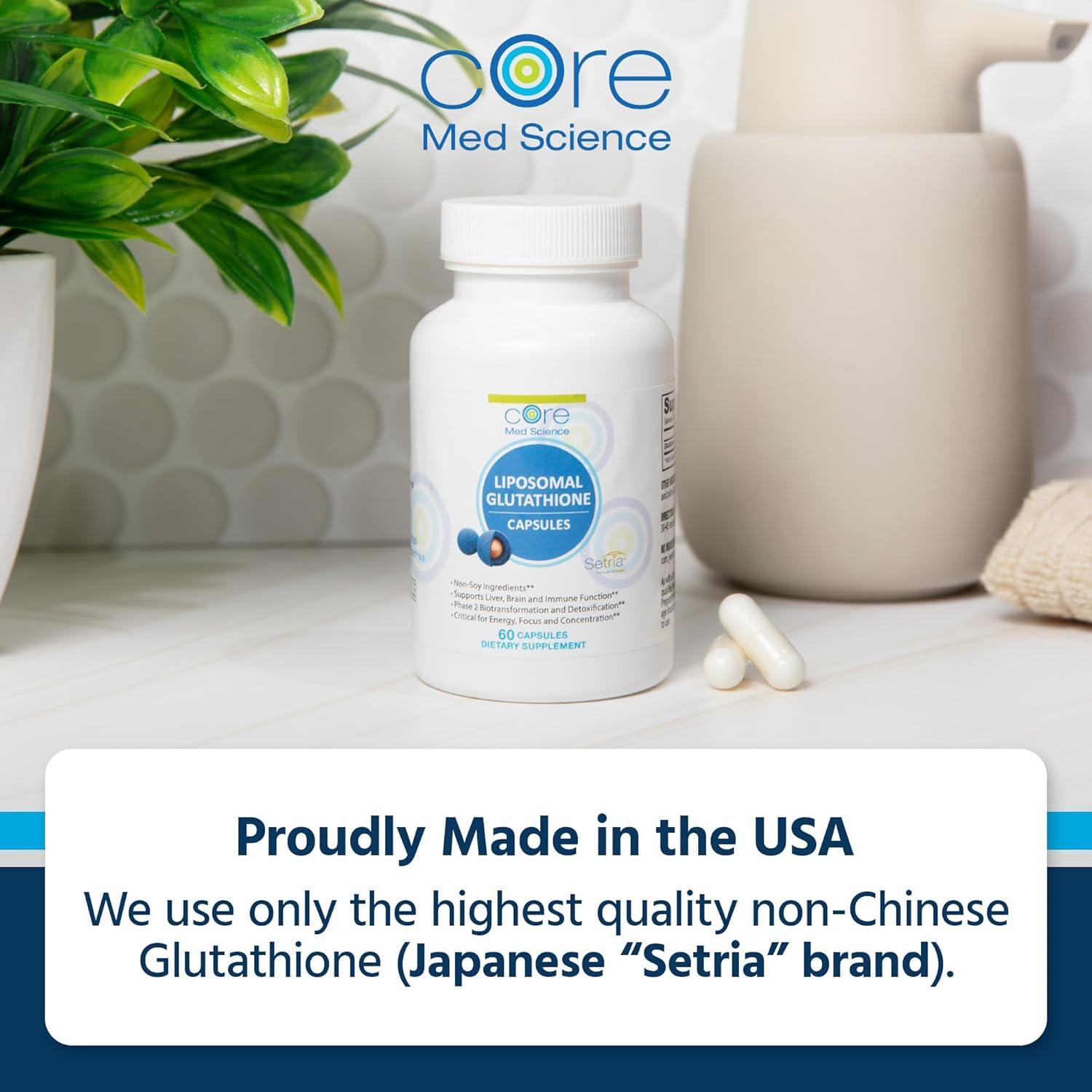 Suplemento de Glutatión Liposomal Core Med Science 500mg 60 Cápsulas