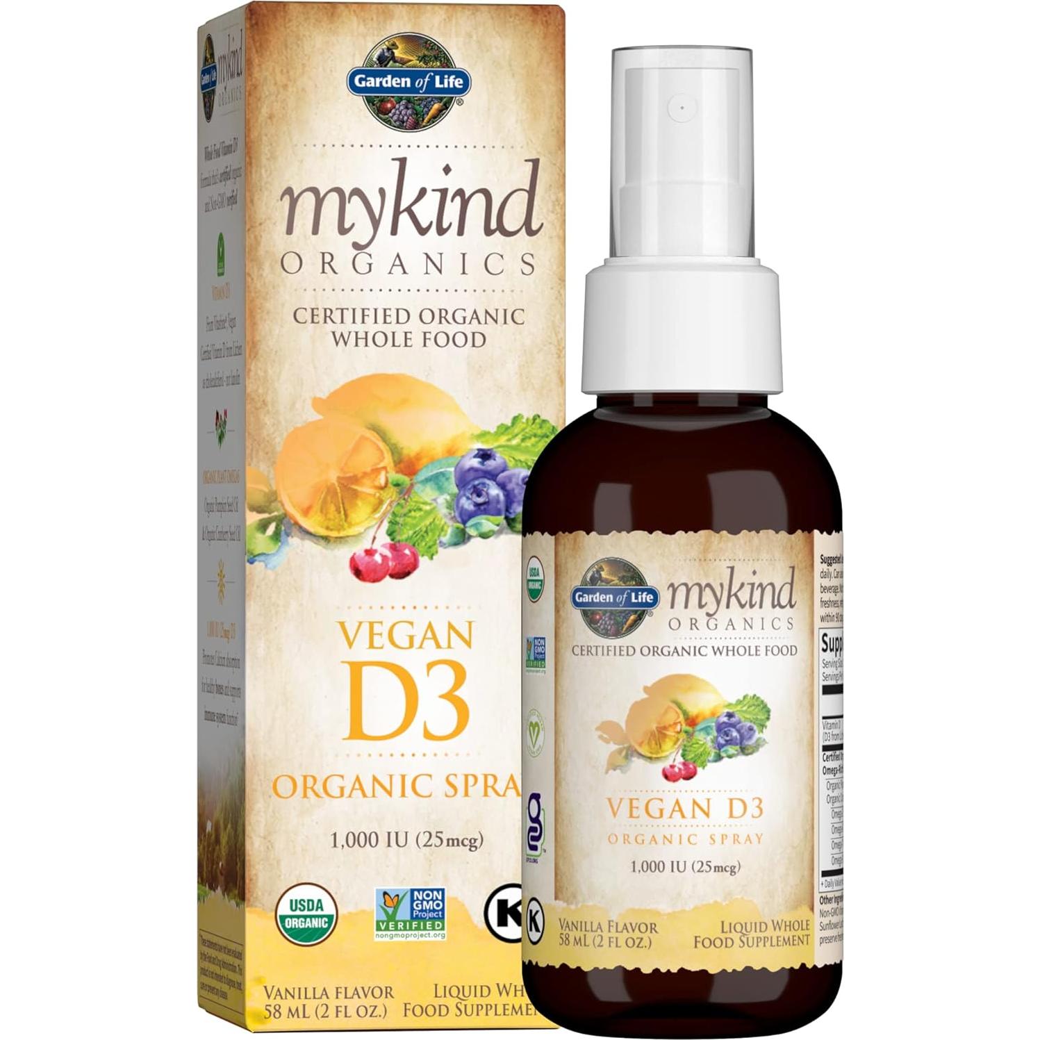 Spray Vegano Vitamina D3 1000 UI + Zinc 30mg Garden of Life