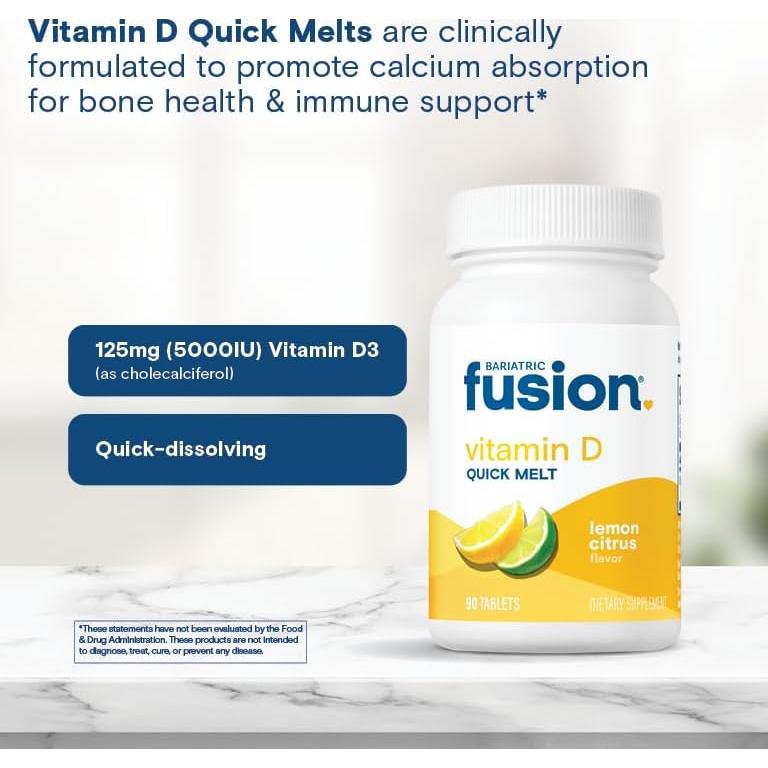 Suplemento Masticable Vitamina D3 5000 UI Fusión Bariátrica - Limón