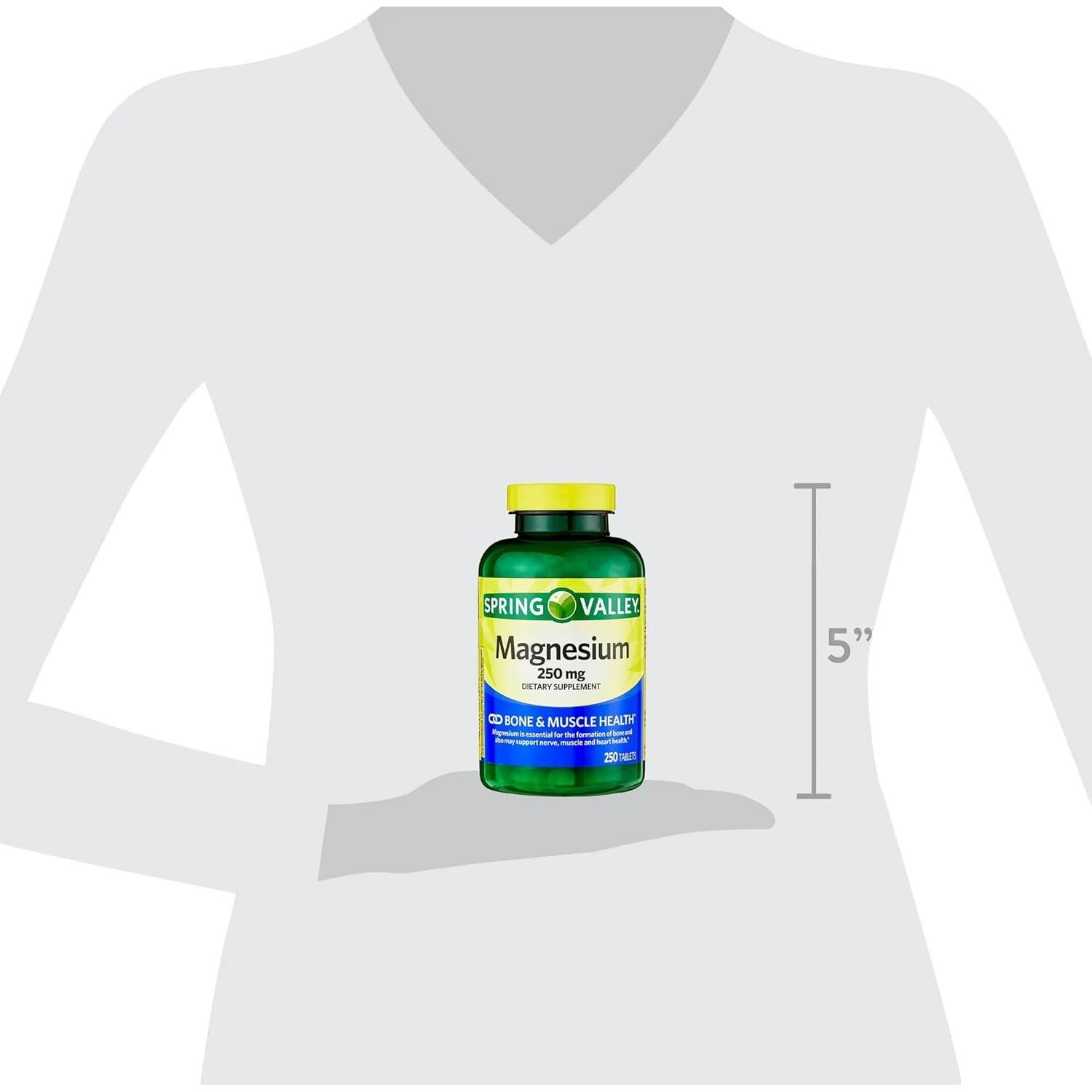 Suplemento de Magnesio Spring Valley 250mg 250 Tabletas