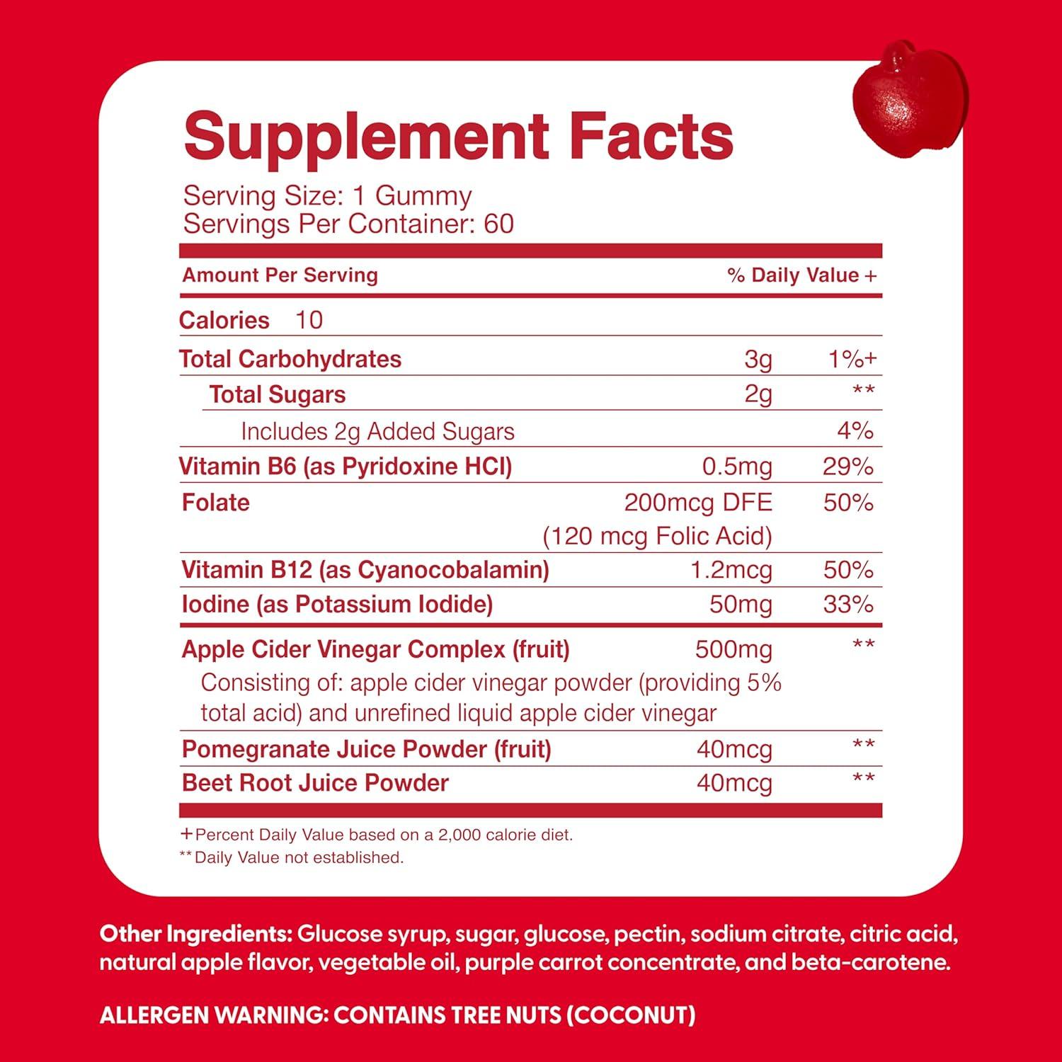 Gomitas Veganas Feel Great de Vinagre de Sidra de Manzana 60 Unidades