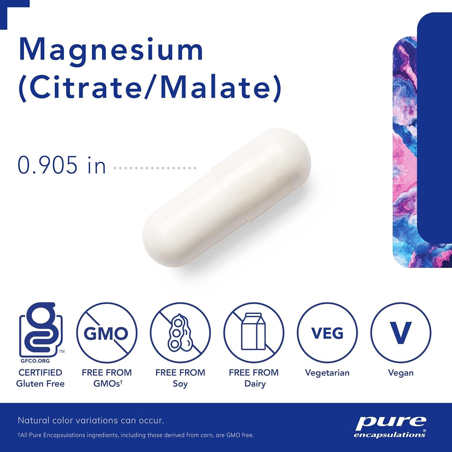 Suplemento de Magnesio Citrato/Malato Pure Encapsulations 90 Cápsulas