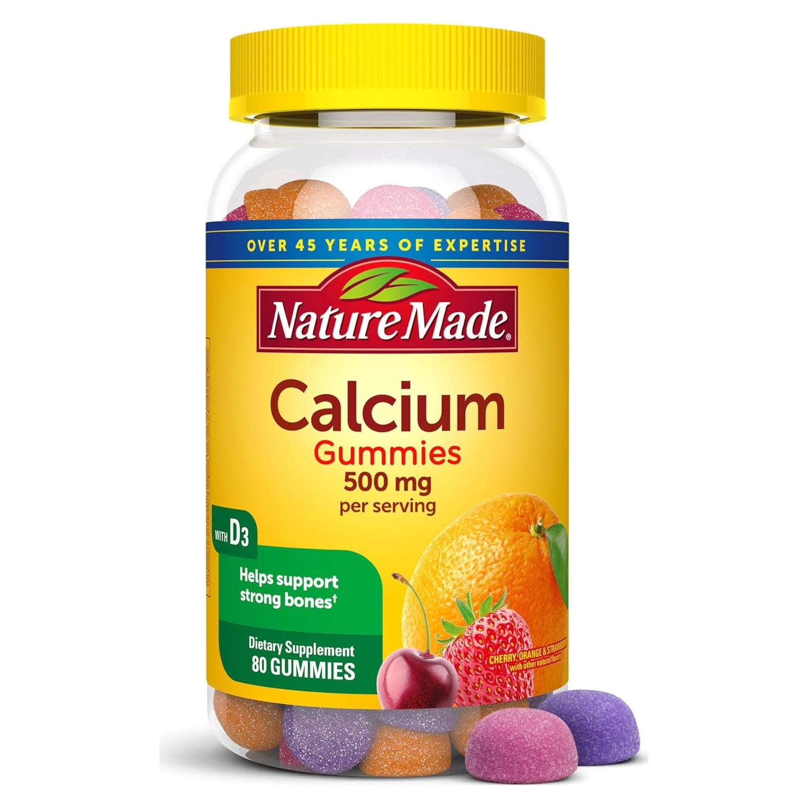 Gominolas de Calcio 500 mg Nature Made con Vitamina D3 - 80 Unidades