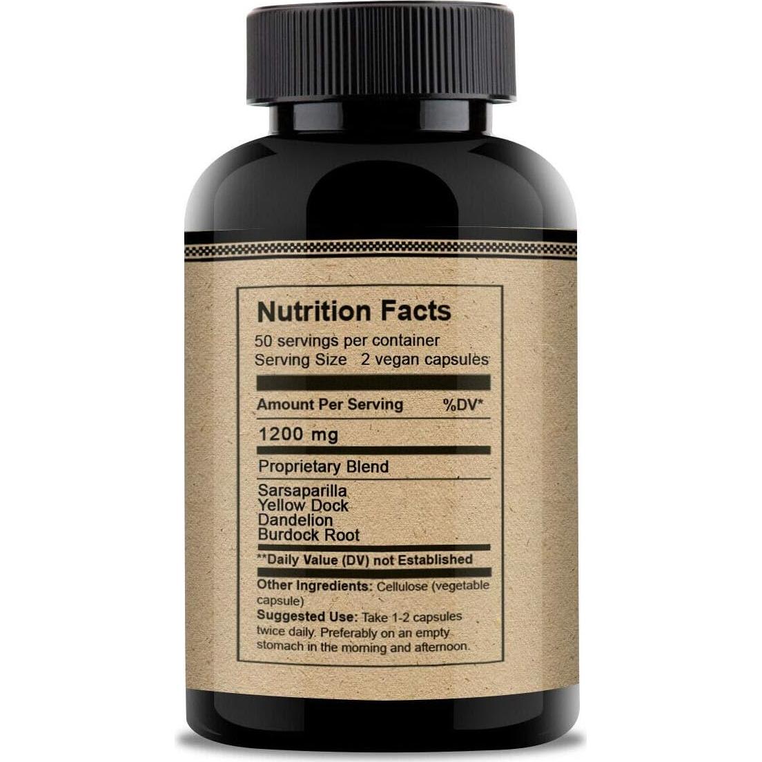 Suplemento de Hierro Herbal Vines Yard 1200mg 100 Cápsulas