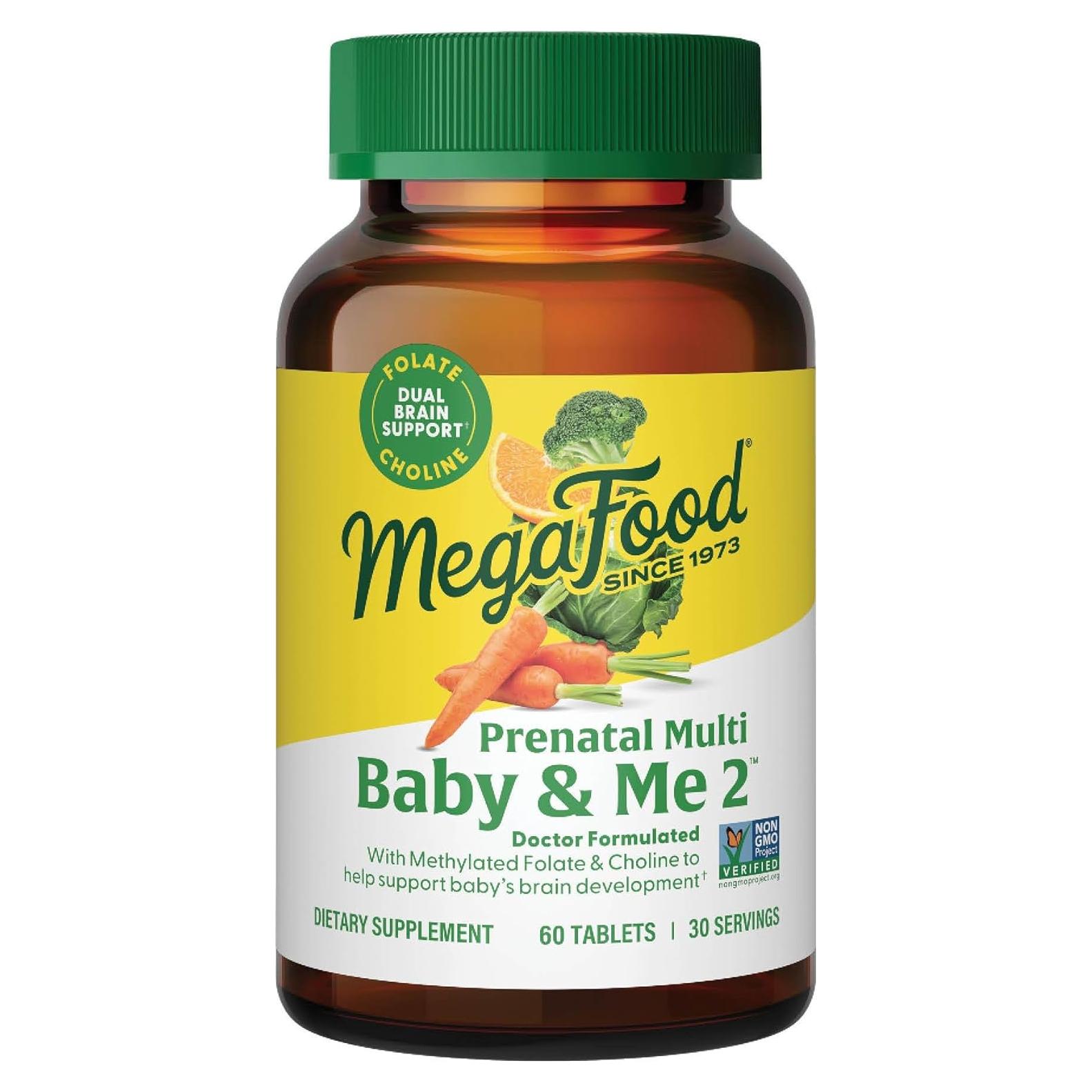 MegaFood Baby & Me 2 Multivitamínico Prenatal 60 Tabletas