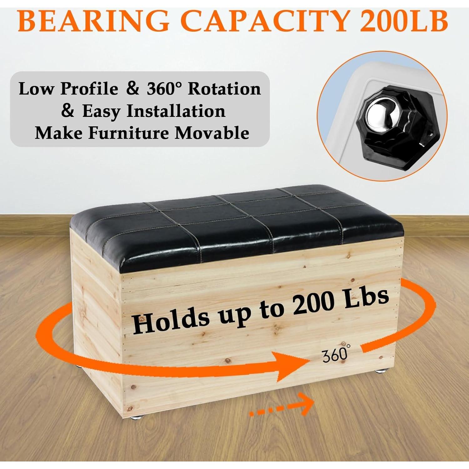 4 Ruedas Universales MARRTEUM 90kg 360° para Muebles