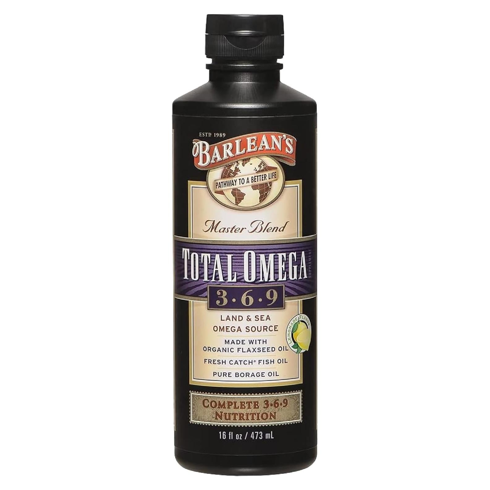 Suplemento Líquido Omega 3 6 9 Barlean's 473 ml Sabor Limonada