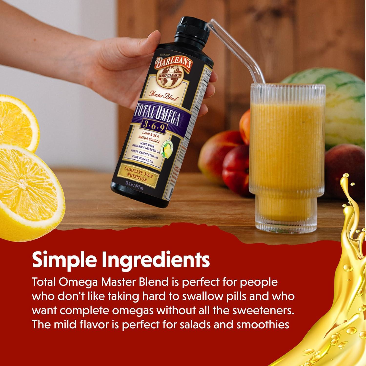 Suplemento Líquido Omega 3 6 9 Barlean's 473 ml Sabor Limonada