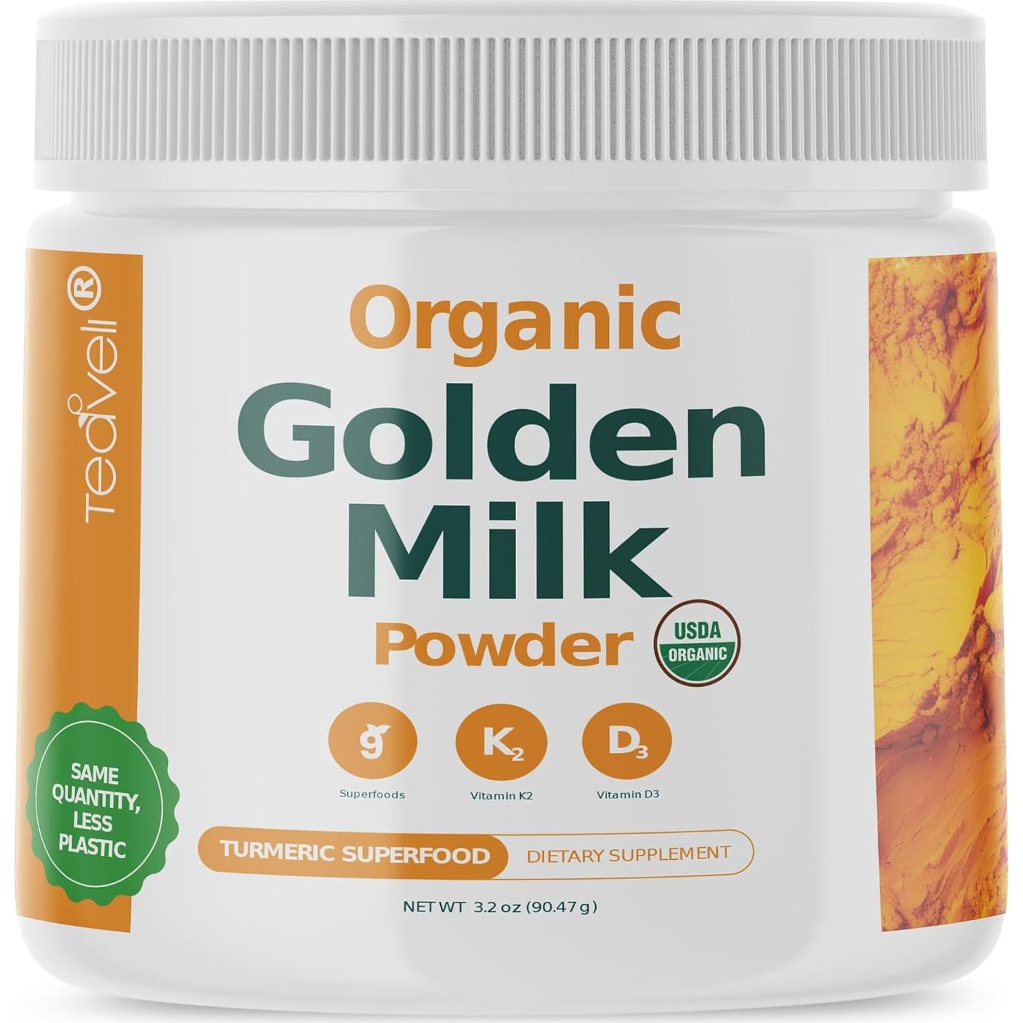 Polvo de Leche Dorada Orgánica Teaveli - 30 Porciones Sin Azúcar