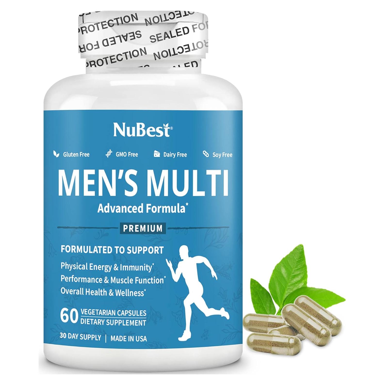 Multivitamina para hombres NuBest 60 cápsulas veganas 38 nutrientes