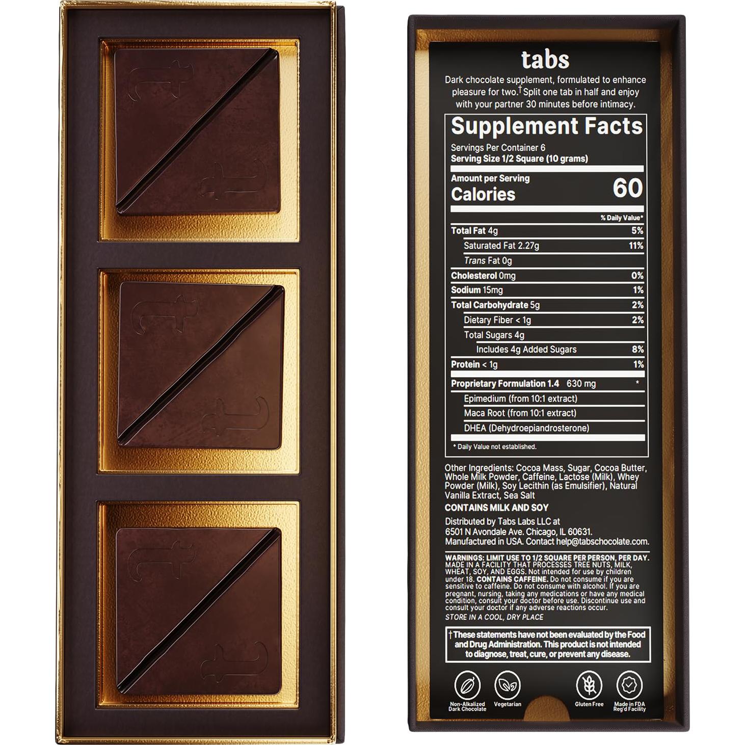 Chocolate Oscuro Tabs para Mejorar el Ánimo - 60g