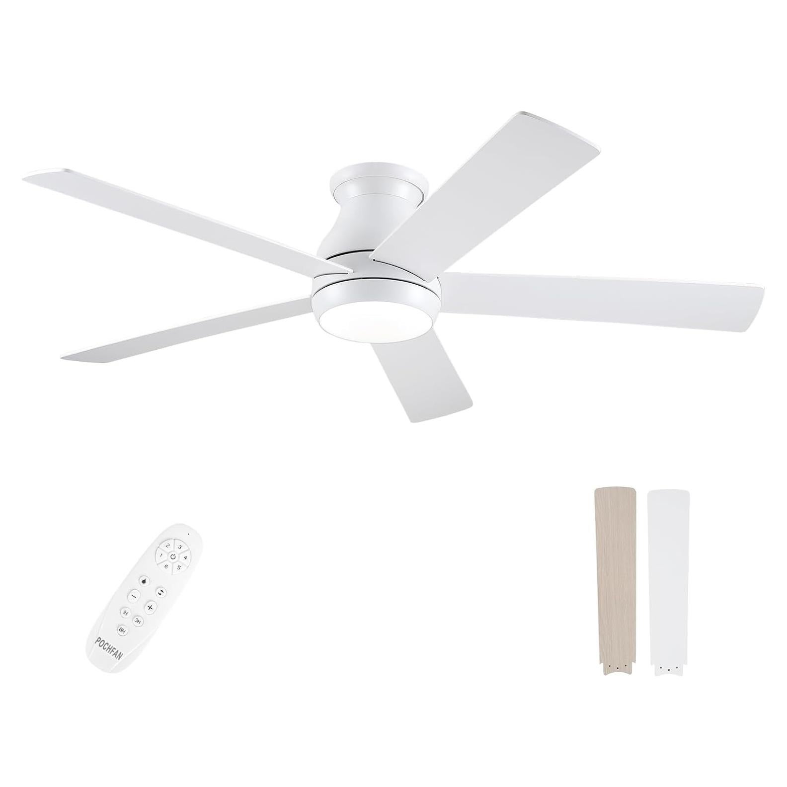 Ventilador de Techo POCHFAN 52 cm con Luz y Control Remoto