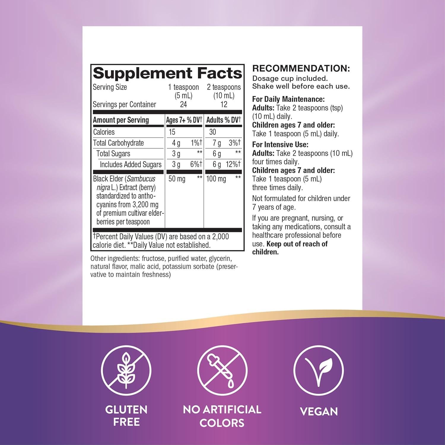 Jarabe Inmunológico Sambucus Nature's Way 118 mL Antioxidante