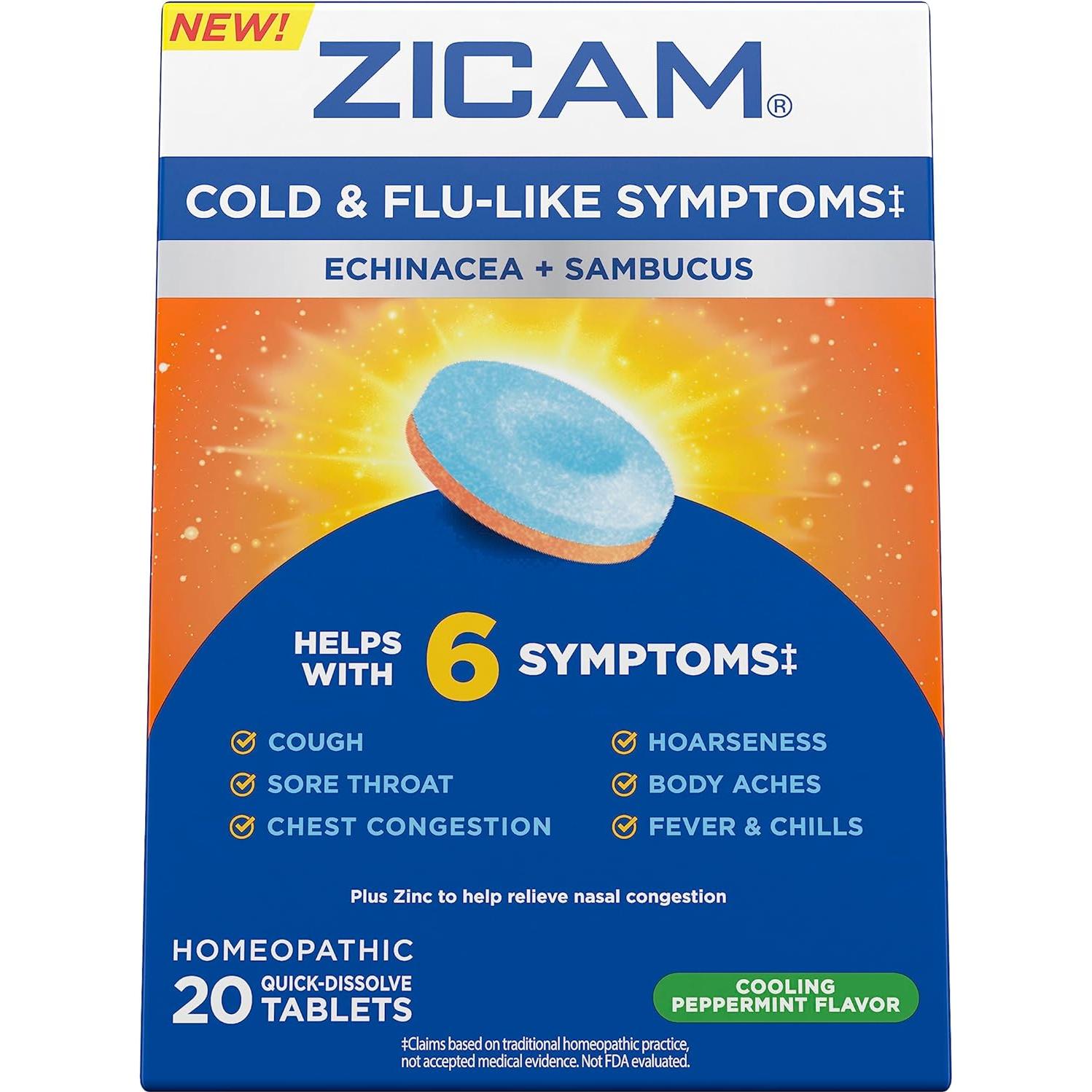 Zicam Frío y Gripe 20 Tabletas + 25 Gotas de Fruta