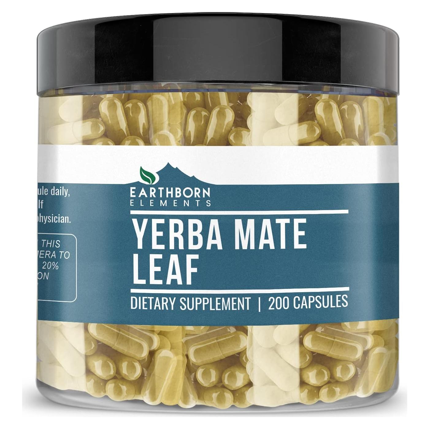 Cápsulas de Hoja de Yerba Mate Earthborn Elements 200 Unidades