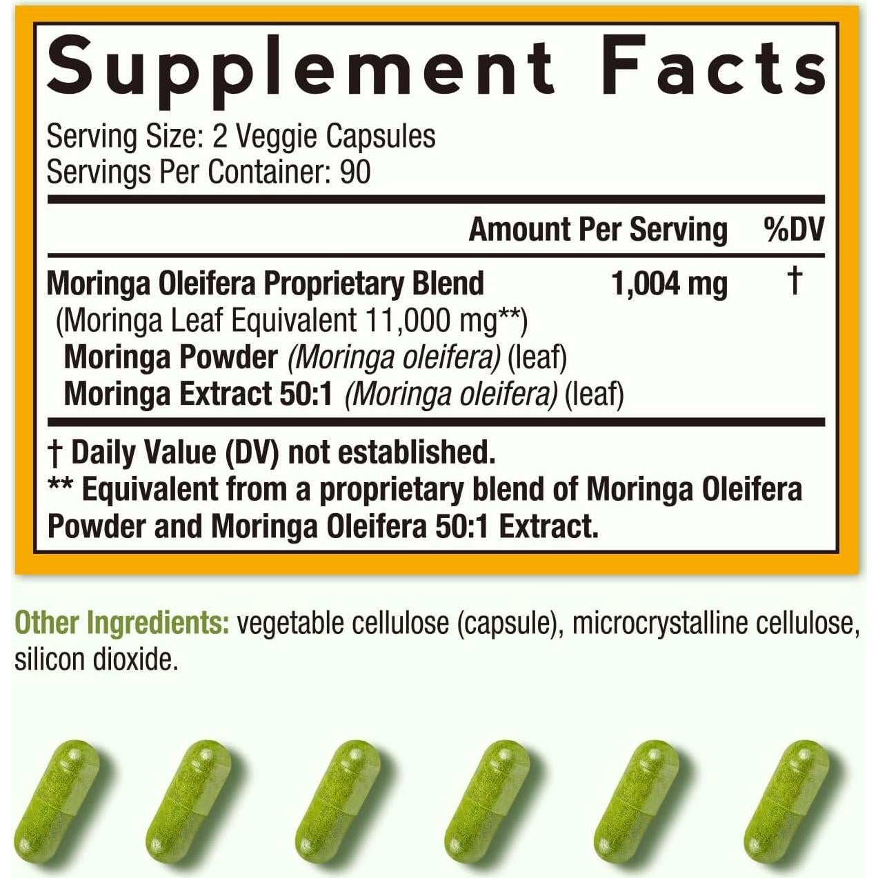 Suplemento de Moringa 11,000 mg Recetas del Doctor 180 Cápsulas