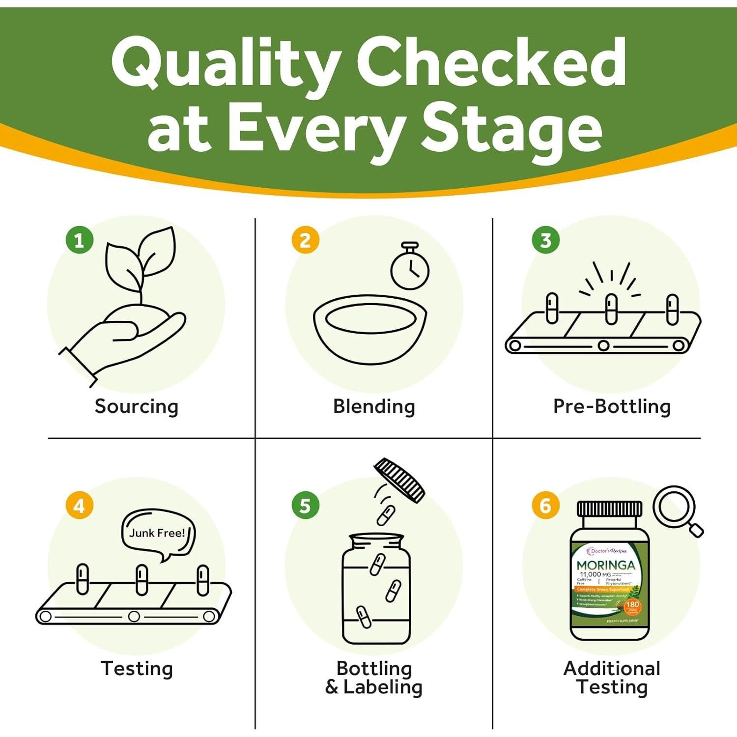 Suplemento de Moringa 11,000 mg Recetas del Doctor 180 Cápsulas