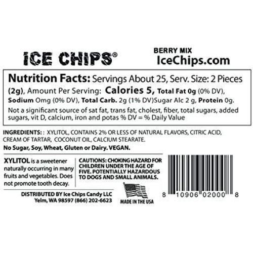 Caramelos Ice Chips Xylitol 150 g Mezcla de Bayas - Paquete de 3