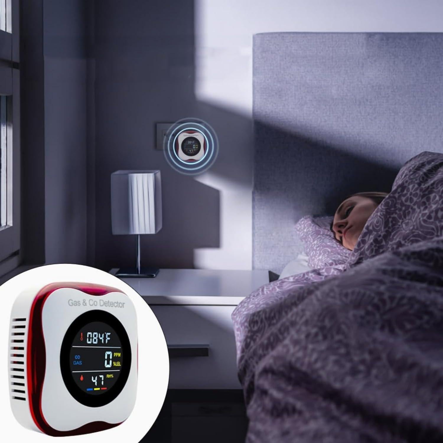 Detector de Monóxido de Carbono y Gas Natural CHENGHEM 4 en 1