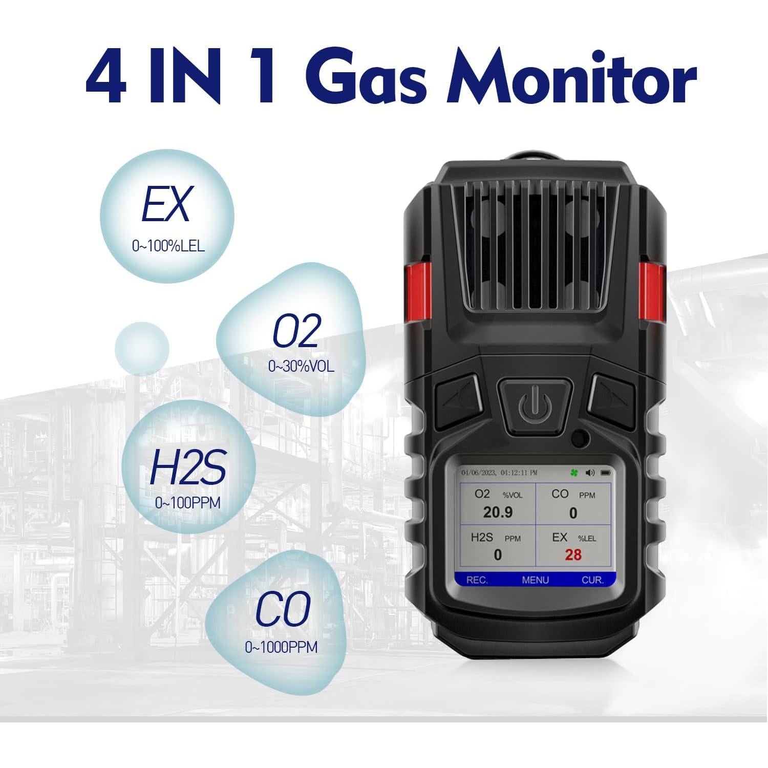 Detector de Gas Multi Gas Forsensal FS11301 4 Gases Portátil