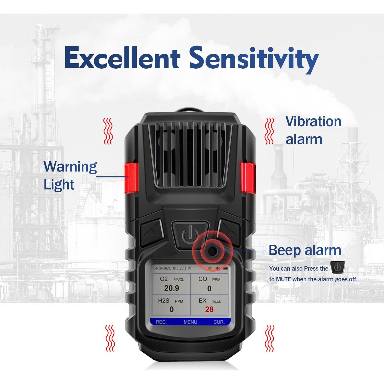 Detector de Gas Multi Gas Forsensal FS11301 4 Gases Portátil