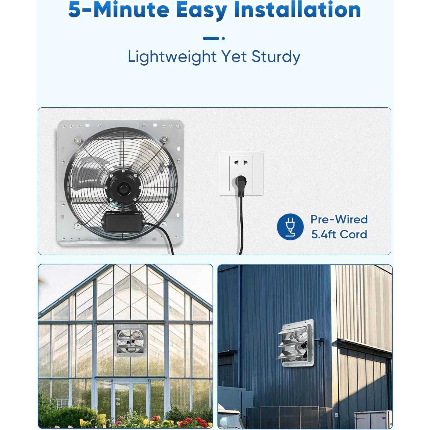 Ventilador Extractor KEN BROWN 30 cm Pared Aluminio Alta Velocidad